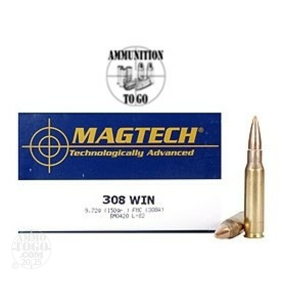 500rds - 308 MAGTECH 150gr. FMJ Ammo